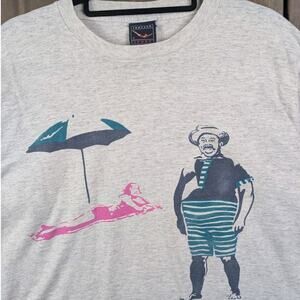 Jantzen Sport Vintage 90s Swimwear Surf Art Colorful Promo Funny T-shirt Large